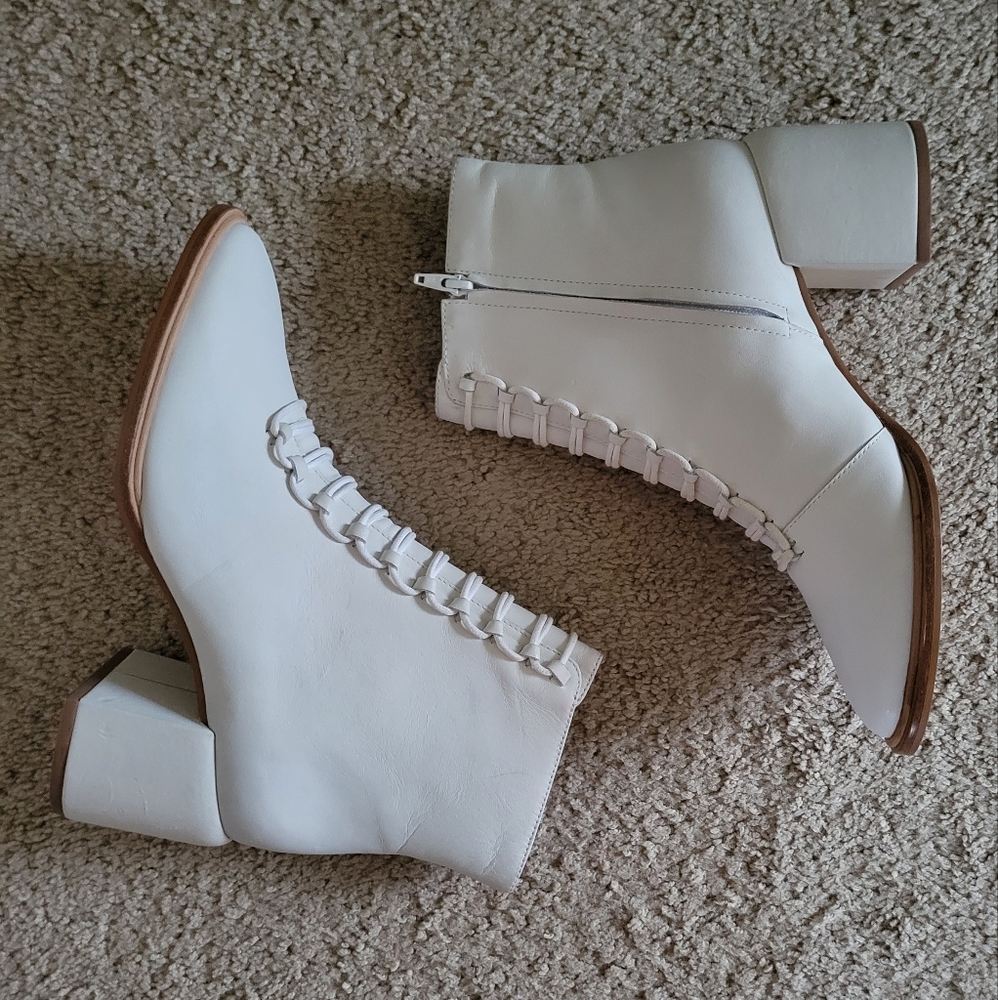 New cecelia Short white boots zipper side